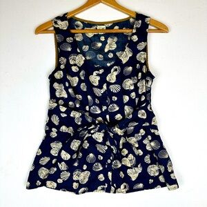 Edme' & Esyllte Seashell Button Down with Waist Tie Tank Coastal